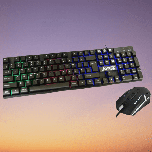 Jedel GK100 7 RGB LED Keyboard & Mouse Black
