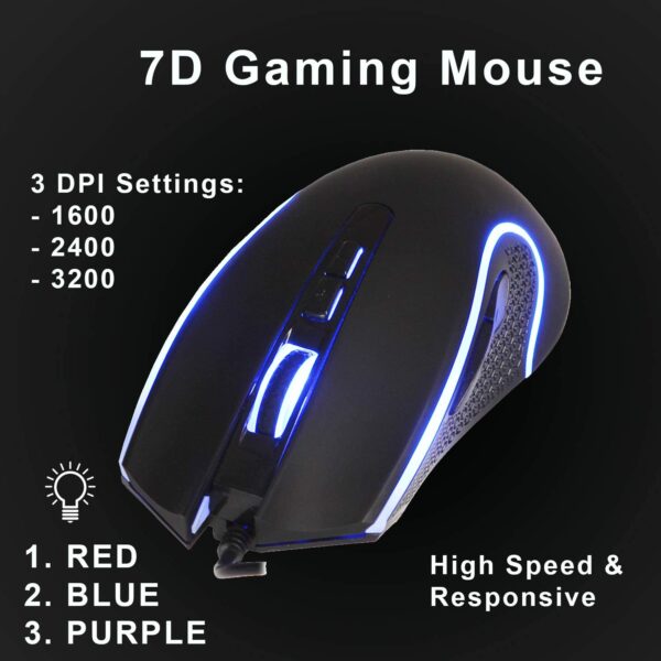 CiT Avenger Gaming Keyboard and Mouse, 3 Colour Mode