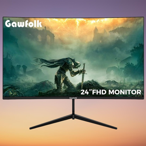 Gawfolk 24” Curved Gaming Monitor 75Hz Full HD 1080P