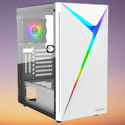 GAMDIAS ARGUS E4 Elite Gaming ARGB White PC Gaming Case