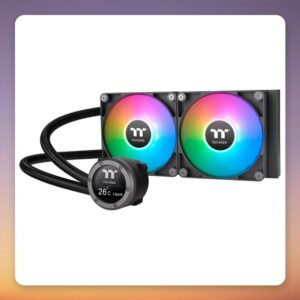 Thermaltake TH240 V2 Ultra ARGB Sync 240 mm AIO Liquid Cooler with LCD, Black