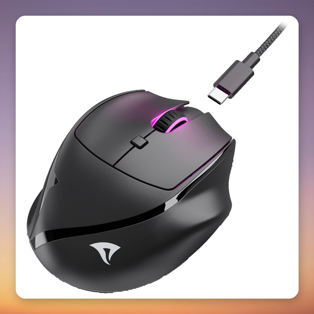 Sharkoon OfficePal M25W Wireless Mouse, 4000 DPI, 2.4 GHz, Rechargeable, Black – image 2