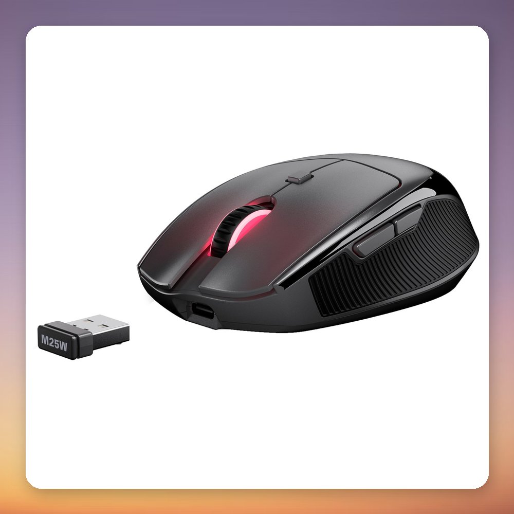 Sharkoon OfficePal M25W Wireless Mouse, 4000 DPI, 2.4 GHz, Rechargeable, Black – image 4