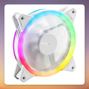 Sharkoon SHARK Blades PWM RGB 120 mm Case Fan, White, Single Pack