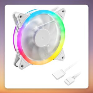 Sharkoon SHARK Blades PWM RGB 120 mm Case Fan, White, Single Pack