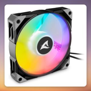 Sharkoon Rebel F50 PWM 120 mm ARGB Case Fan, Black, FDB Bearing