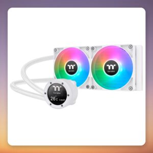 Thermaltake TH240 V2 Ultra ARGB Sync 240 mm AIO Liquid Cooler with LCD Display, White