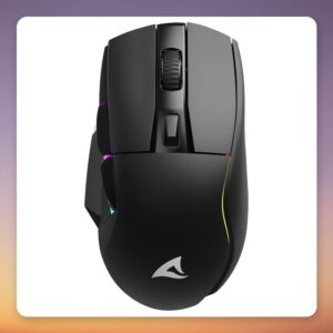 Sharkoon SKILLER SGM50W Wireless Gaming Mouse, 6400 DPI, RGB, Black, with Charging Dock