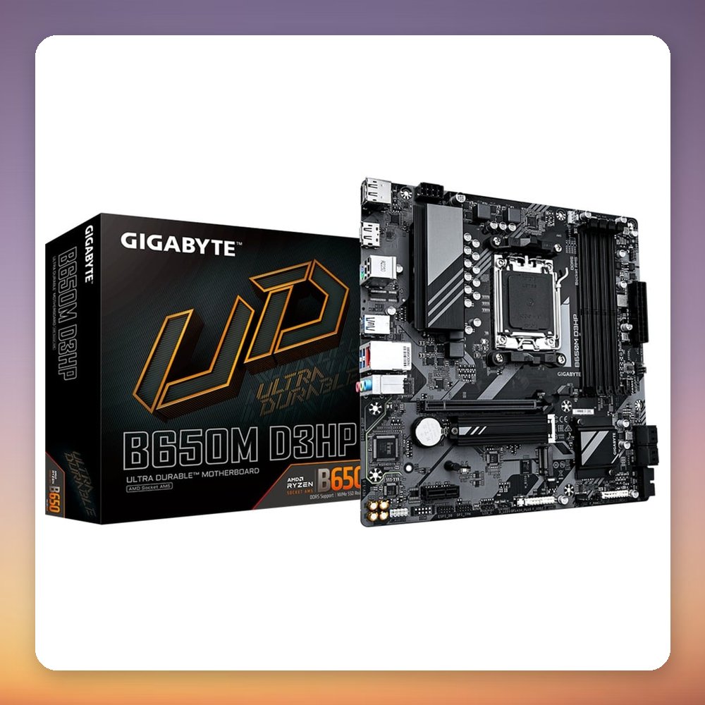 Gigabyte B650M D3HP AM5 Micro ATX Motherboard, DDR5, 2.5GbE, 2x M.2 PCIe 4.0