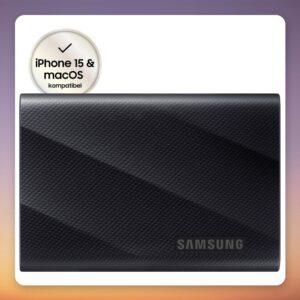 Samsung Portable SSD T9 1 TB External SSD, USB 3.2 Gen 2×2, 2,000 MB/s, Black