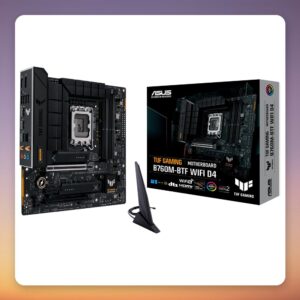 Asus TUF Gaming B760M-BTF WiFi D4 LGA 1700 Micro ATX Motherboard, Black