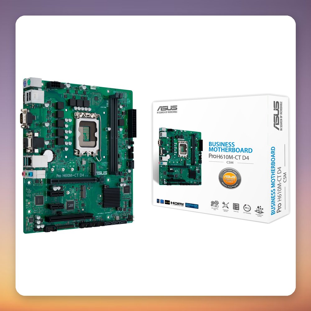 Asus PRO H610M-C D4-CSM LGA 1700 Intel H610 Micro ATX Motherboard, DDR4