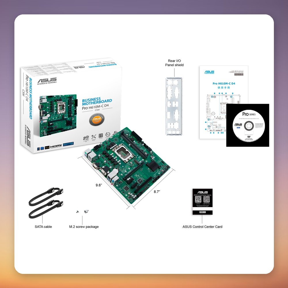 Asus PRO H610M-C D4-CSM LGA 1700 Intel H610 Micro ATX Motherboard, DDR4 – image 6