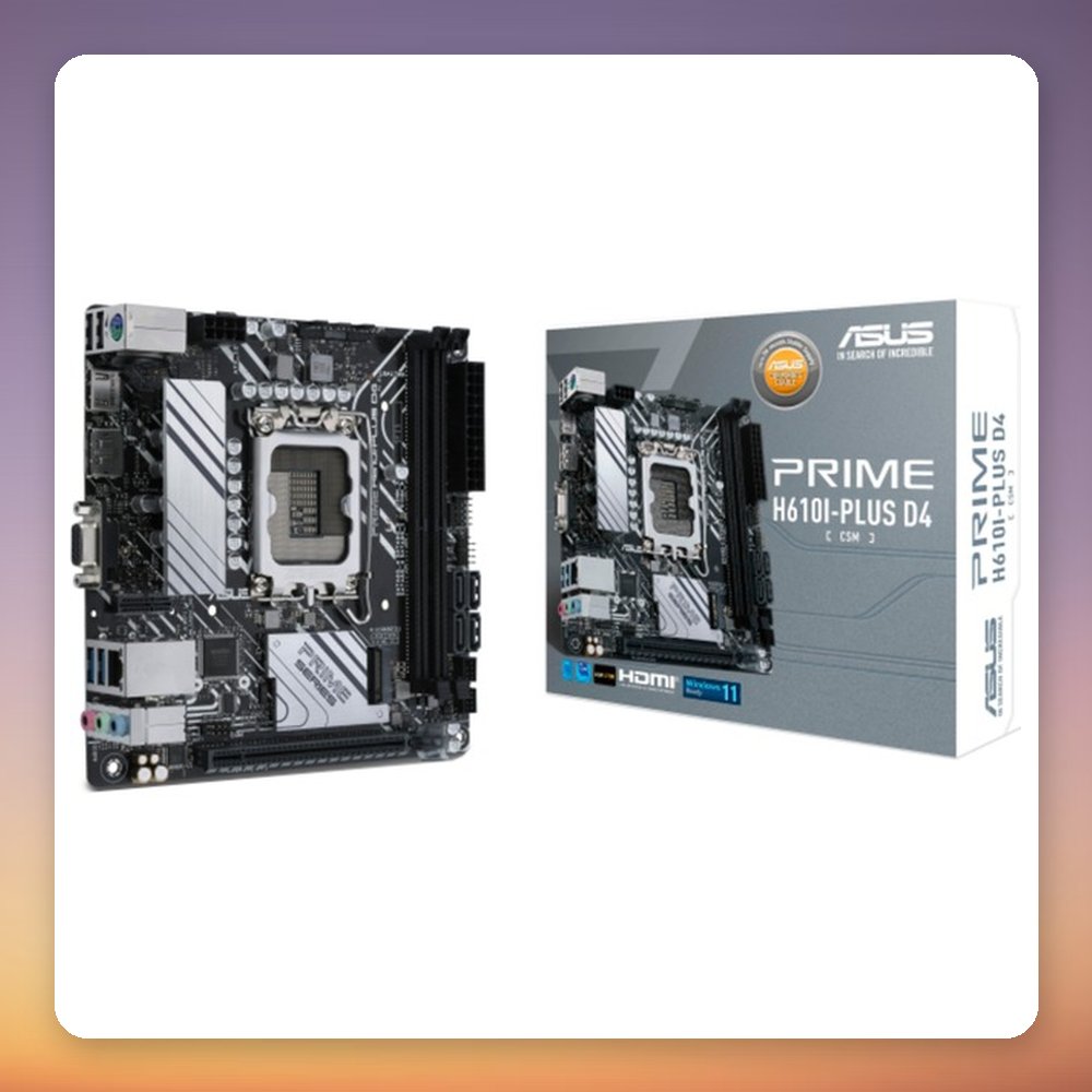Asus PRIME H610I-PLUS D4-CSM Mini-ITX Motherboard, Intel H610, LGA 1700, DDR4