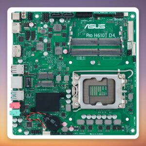Asus PRO H610T D4-CSM Intel H610 LGA 1700 Thin Mini-ITX Motherboard, DDR4 SO-DIMM