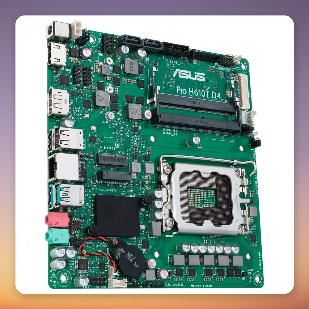 Asus PRO H610T D4-CSM Intel H610 LGA 1700 Thin Mini-ITX Motherboard, DDR4 SO-DIMM – image 3