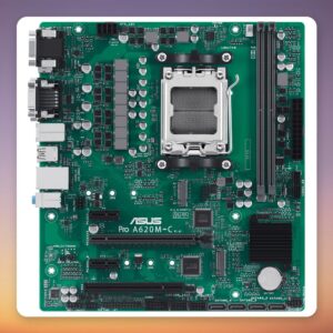 Asus PRO A620M-C-CSM AM5 Micro ATX Motherboard, AMD A620, DDR5