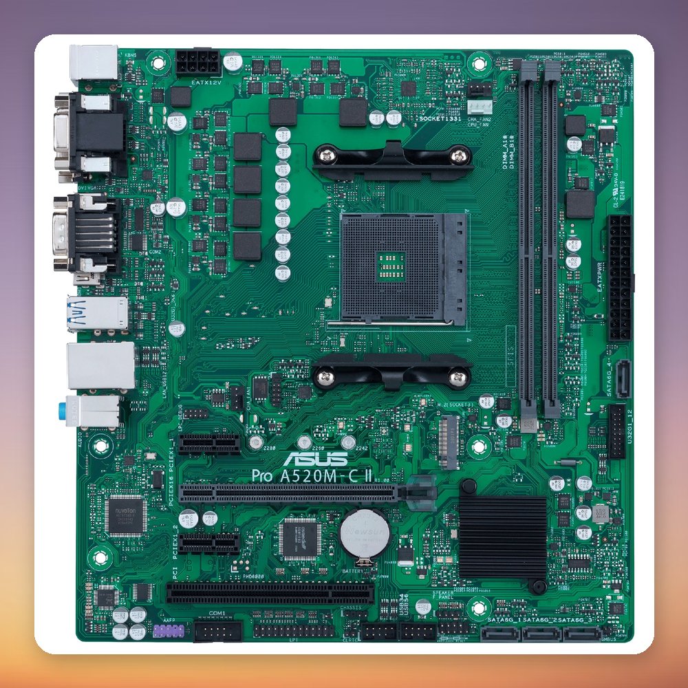 Asus PRO A520M-C II/CSM AM4 Micro ATX Motherboard, AMD A520, DDR4, M.2 – image 2