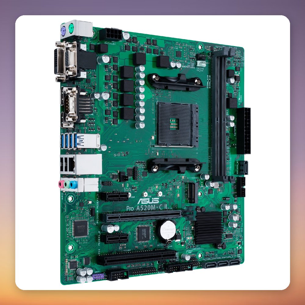 Asus PRO A520M-C II/CSM AM4 Micro ATX Motherboard, AMD A520, DDR4, M.2 – image 3