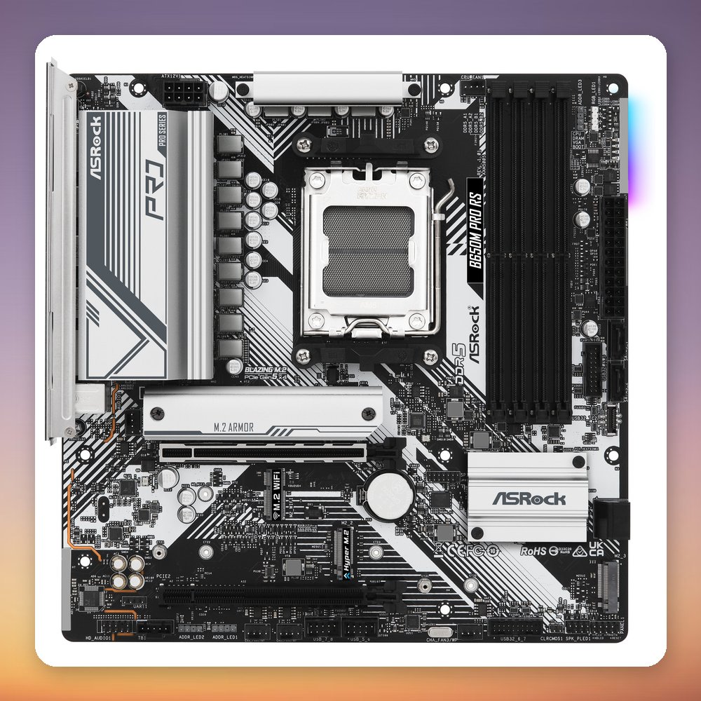 ASRock B650M Pro RS AM5 Micro-ATX Motherboard, B650, DDR5, 3x M.2 – image 2