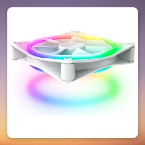 NZXT F120 RGB DUO 120 mm PWM Case Fans, White, Triple Pack with RGB Controller