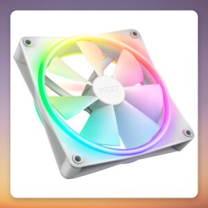 NZXT F140 RGB DUO 140 mm PWM Case Fan, White, Single Pack, No Controller