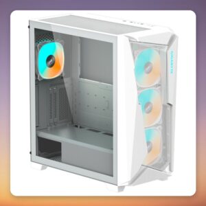 Gigabyte C301 Glass V2 E-ATX Mid-Tower Case, White, Tempered Glass, 4x ARGB Fans