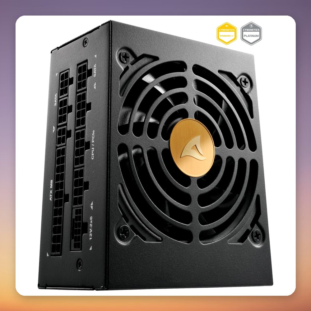 Sharkoon Rebel P20 SFX 1000W Cybenetics Platinum Fully Modular PSU, ATX 3.1