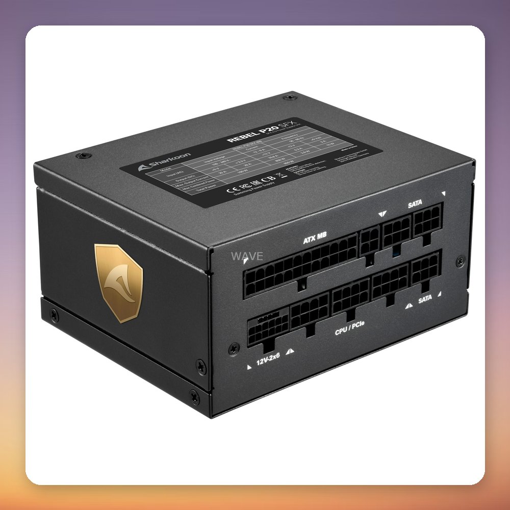 Sharkoon Rebel P20 SFX 1000W Cybenetics Platinum Fully Modular PSU, ATX 3.1 – image 4
