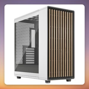 Fractal Design North XL Chalk White TG Clear E-ATX Mid Tower Case, Oak Wood