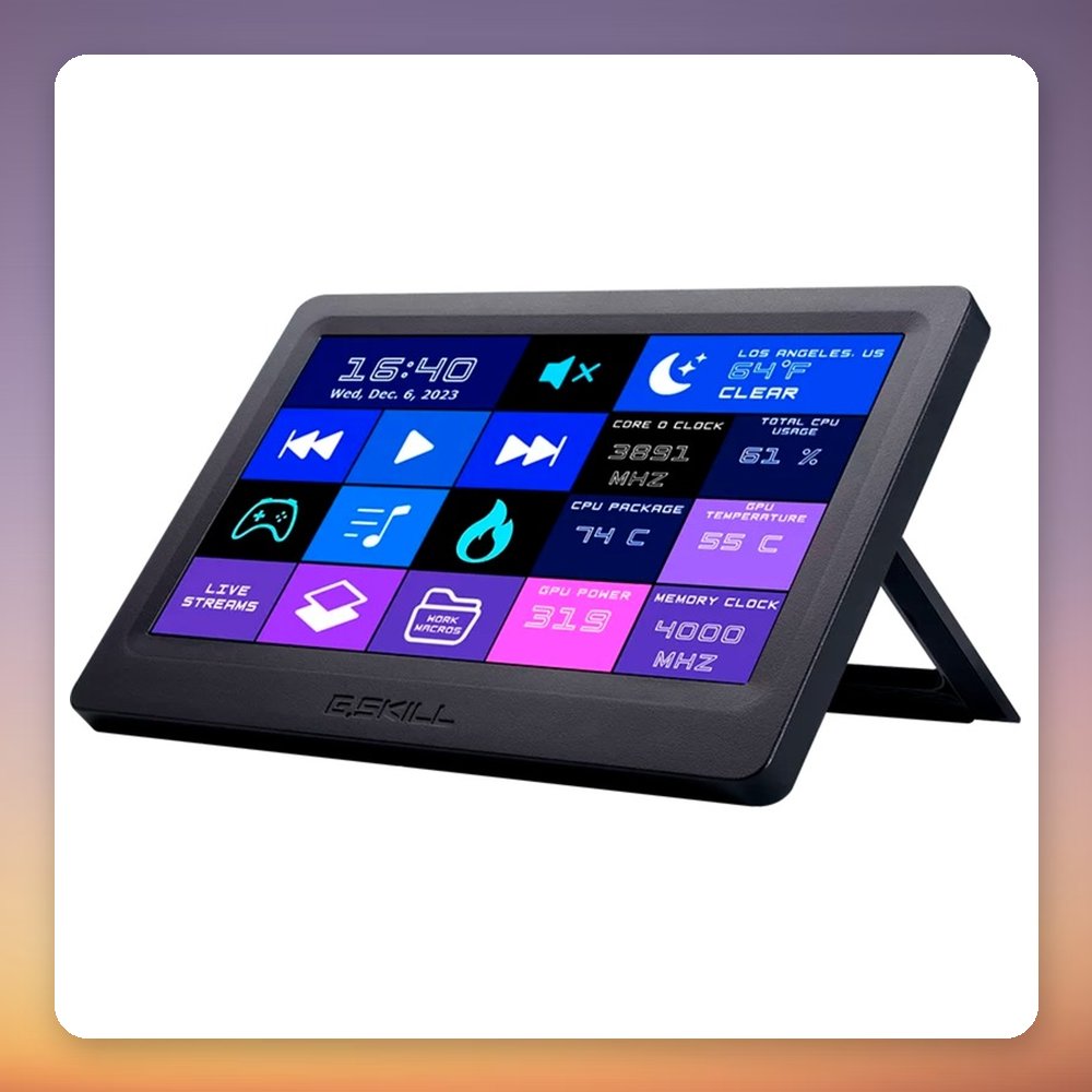 G.Skill WigiDash 7" IPS Touchscreen Command Panel, 20 Virtual Keys, USB, Black