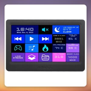 G.Skill WigiDash 7″ IPS Touchscreen Command Panel, 20 Virtual Keys, USB, Black