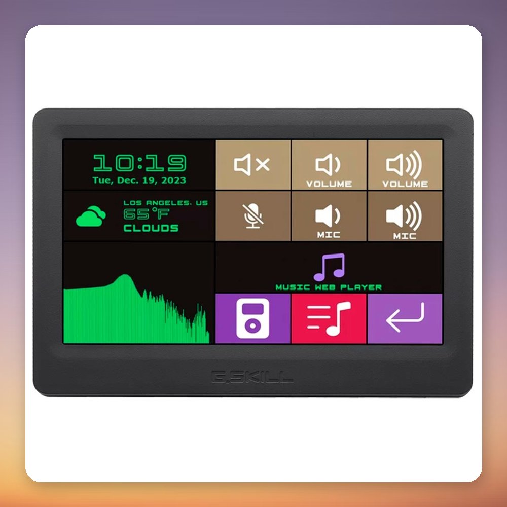 G.Skill WigiDash 7" IPS Touchscreen Command Panel, 20 Virtual Keys, USB, Black – image 4