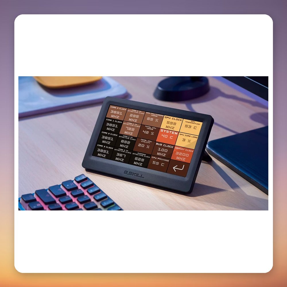 G.Skill WigiDash 7" IPS Touchscreen Command Panel, 20 Virtual Keys, USB, Black – image 5