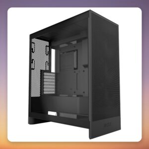 NZXT H7 Flow (2024) Mid-Tower Case, E-ATX, Black, Tempered Glass, 3x F120Q Fans