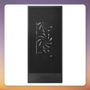 NZXT H7 Flow (2024) Mid-Tower Case, E-ATX, Black, Tempered Glass, 3x F120Q Fans