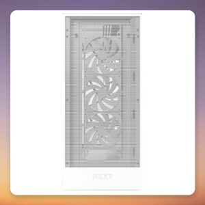 NZXT H7 Flow (2024) Mid-Tower Case, White, Tempered Glass, 3x F120Q Fans