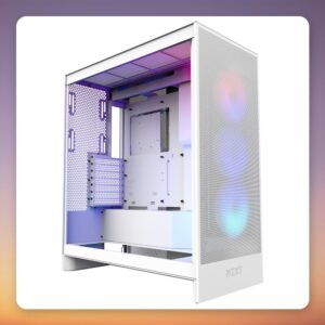 NZXT H7 Flow RGB (2024) Mid-Tower Case, White, Tempered Glass, E-ATX
