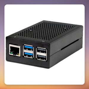 Joy-IT Aluminium Case for Raspberry Pi 5 with 40 mm Fan, Black