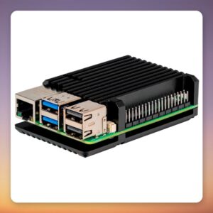 Joy-IT Armor Case Block Aluminium Case for Raspberry Pi 5, Black