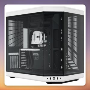 HYTE Y70 E-ATX Mid Tower Case, Black/White, Tempered Glass, 4 Vertical Slots