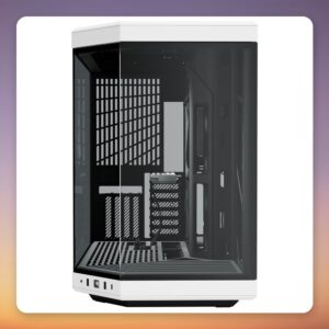 HYTE Y70 E-ATX Mid Tower Case, Black/White, Tempered Glass, 4 Vertical Slots