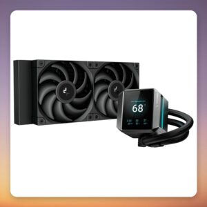Deepcool MYSTIQUE 240 240 mm AIO Liquid Cooler with 2.8" LCD Screen, Black