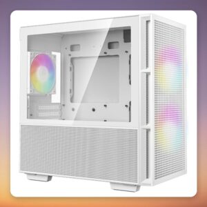 Deepcool CH360 mATX Mini-Tower Case, White, Tempered Glass, 3x ARGB Fans