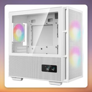 Deepcool CH360 DIGITAL White Micro-ATX Mini-Tower Case, Tempered Glass