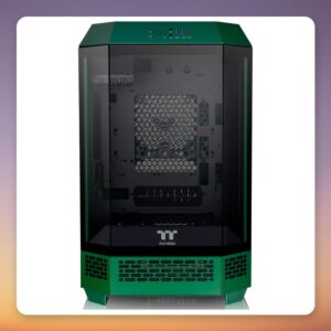 Thermaltake The Tower 300 Racing Green Micro-ATX Mini-Tower, Tempered Glass