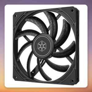 Silverstone Air Slimmer 140 140 mm Slim PWM Case Fan, Black, 1700 RPM