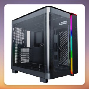 Montech KING 95 ATX Mid-Tower Case, Black, Dual Tempered Glass, Mesh Front