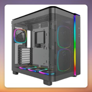 Montech KING 95 PRO ATX Mid-Tower Case, Black, Dual Tempered Glass, 6x ARGB Fans