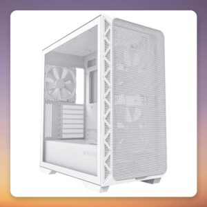 Montech AIR 903 BASE E-ATX Mid-Tower Case, White, Tempered Glass, 3x 140 mm PWM Fans